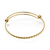 304 Stainless Steel Twist Bangles for Women BJEW-M233-01G-3