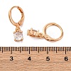 Square Brass Micro Pave Clear Cubic Zirconia Dangle Earrings EJEW-K300-35G-5