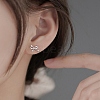 Bowknot Brass Stud Earrings for Women EJEW-P288-01P-1