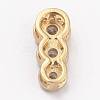 Brass Clear Cubic Zirconia Pendants KK-B030-07A-G-3