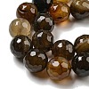Faceted Natural Banded Agate Beads Strands G-F447-12mm-O02-4