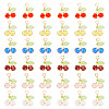 60Pcs 6 Colors Glass Pendants PALLOY-TA00249-1