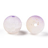 Frosted Baking Paint Crackle Glass Beads with Glitter Powder X1-DGLA-T004-6mm-01E-2