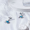 1 Pair Sea Turtle Alloy Dangle Stud Earrings EJEW-LP0003-84-3