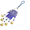 Hamsa Hand/Hand of Miriam with Evil Eye Metal Enamel Wind Chime HAMS-PW0001-02-1