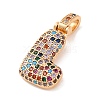 Brass Micro Pave Cubic Zirconia Pendants KK-C076-29L-G02-2