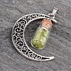 Column Glass Bottle with Peridot inside Pendants PALLOY-JF00170-03-1