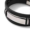 Men's Braided Black PU Leather Cord Multi-Strand Bracelets BJEW-K243-06P-2