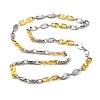 201 Stainless Steel Oval Links Chain Necklace NJEW-F22-39S-GP-1