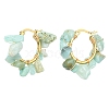 Natural Amazonite Chips Braided Hoop Earrings EJEW-JE04940-16-1