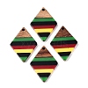 Jamaican Colour Epoxy Resin & Walnut Wood Pendants X-RESI-N039-122N-1