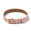 Leather Textured Bracelet Straps Slide Wristbands for Slide Charms AJEW-K232-01G-09-1