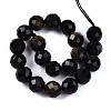 Natural Golden Sheen Obsidian Beads Strands G-S345-10mm-20-3