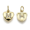 Brass Micro Pave Clear Cubic Zirconia Charms LS-KK-N227-34M-NF-1