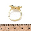 Adjustable Brass Butterfly Finger Rings with Light Blue Cubic Zirconia CU-CBA7E55-18G-02-5