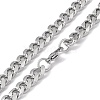 201 Stainless Steel Cuban Link Chain Necklace with 304 Stainless Steel Clasps for Men Women NJEW-M194-01D-P-3