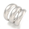 Non-Tarnish 304 Stainless Steel Three Layers Wide Open Cuff Ring for Women RJEW-A043-22P-1