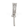 Brass Micro Pave Clear Cubic Zirconia Twister Peg Bails Pendants KK-L219-03-1