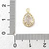 Brass Micro Pave Clear Cubic Zirconia Charms KK-B130-01G-02-3