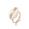 Natural Cowrie Shell Finger Rings for Women RJEW-JR00834-4