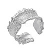 SHEGRACE Adjustable Textured Rhodium Plated 925 Sterling Silver Cuff Rings JR834A-1