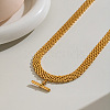 304 Stainless Steel Column Bar Pendant Mesh Chain Necklaces for Women GV4804-1-4