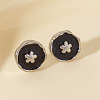 304 Stainless Steel Flower Stud Earrings IK8478-1-1