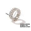 Chic Western Hip-hop Double-row Brass Rhinestone Ring Jewelry for Women JJ2699-10-1