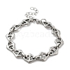 304 Stainless Steel Rhombus Link Chains Bracelets for Men & Women BJEW-D042-29P-4