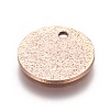Ion Plating(IP) 304 Stainless Steel Textured Pendants STAS-I098-01-12mm-RG-2