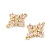 Brass Pave Cubic Zirconia Connector Charms KK-G462-45KCG-02-2