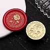 Golden Tone Wax Seal Brass Stamp Heads AJEW-U008-01G-14-1