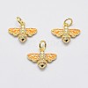 Brass Micro Pave Cubic Zirconia Pendants KK-P135-09G-NR-1