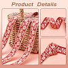 Ethnic Style Flower Pattern Polyester Ribbon OCOR-WH0047-48-4