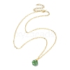 Clover Glass Pendant Necklace with Cable Chains NJEW-TA00087-1