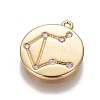 Brass Cubic Zirconia Pendants ZIRC-O029-11G-02-1