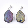 Electroplate Natural Druzy Geode Agate Pendants G-S344-63C-2