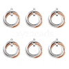 201 Stainless Steel Interlocking Ring Pendants STAS-SZ0002-61A-1