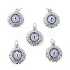 Brass Micro Pave Cubic Zirconia Pendants ZIRC-P092-010P-01-RS-1