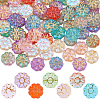 100Pcs Baking Paint and Golden Metal Enlaced Glass Beads DGLA-SC0001-06-1