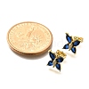 Butterfly Brass Micro Pave Cubic Zirconia Stud Earrings EJEW-C126-03G-5