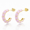 Brass Stud Earrings EJEW-S209-10E-1