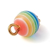 10Pcs Transparent Stripe Resin Round Charms PALLOY-JF02485-4