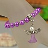 Lovely Wedding Dress Angel Bracelets for Kids BJEW-JB00727-08-2