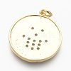 Brass Micro Pave Cubic Zirconia Pendants KK-P156-05G-NR-2