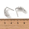 Brass Micro Pave Cubic Zirconia Ear Wire Findings KK-K371-08P-3