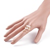 Copper Wire Wrapped Natural Cultured Freshwater Pearl Cuff Rings for Women RJEW-JR00438-3