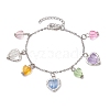 Acrylic Heart Charm Bracelets BJEW-JB11442-2