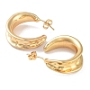 Brass Twist Ring Stud Earrings EJEW-M239-01G-2