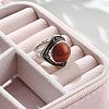 Natural Red Jasper Adjustable Rings G-P560-03AS-25-3